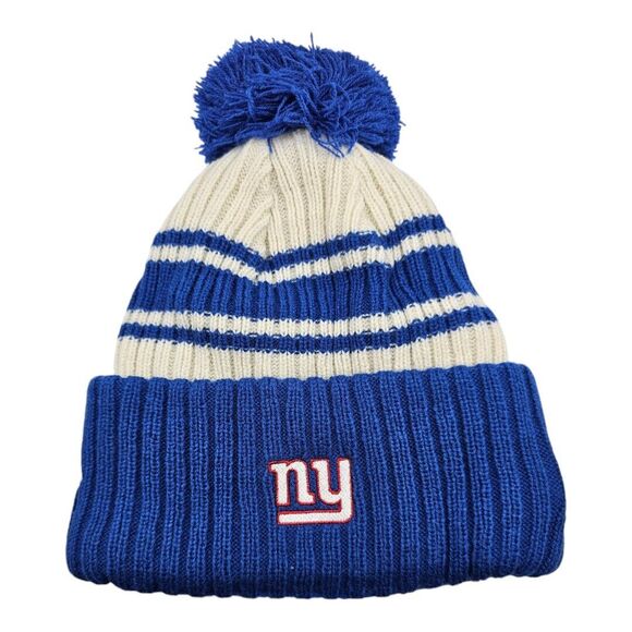 New York Giants Beanie Knit Youth Team Apparel Official NFL Removable Pom Pom - Picture 2 of 7